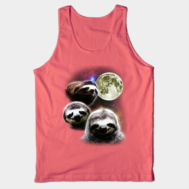 Funny Space Sloths Tank Top by robotface